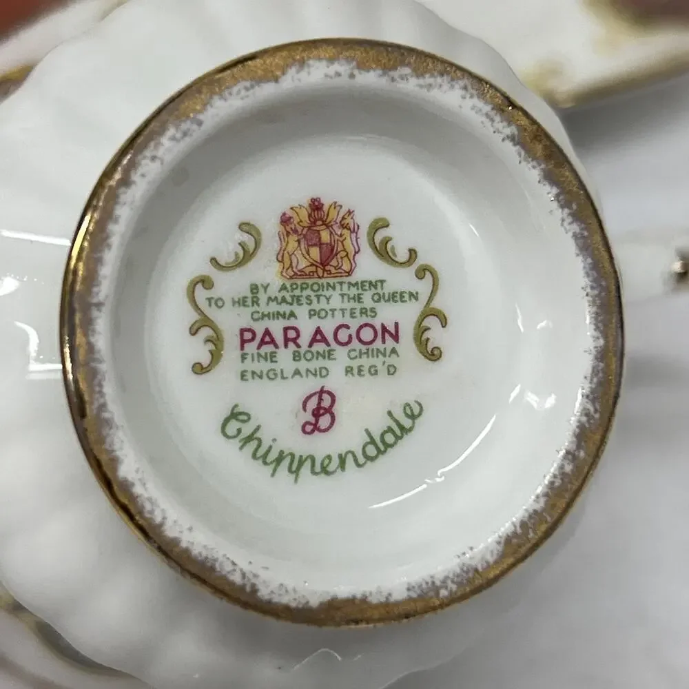 Vintage Paragon Chippendale B Love Story Cup & Saucer Teacup Fine Bone China